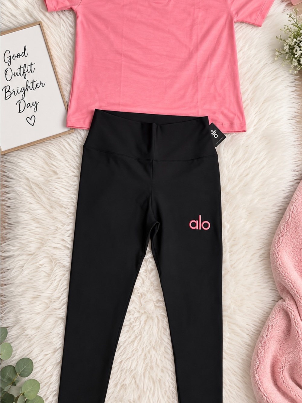 Alo Pink & Black Activewear Set – Plus Size L/XL